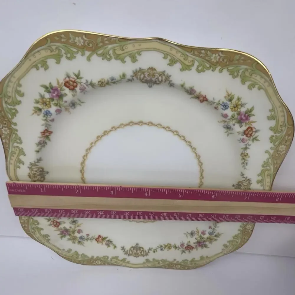 VTG Noritake China Leona Pattern Square Lunch/Salad Plate Lot Of 2 - Picture 9 of 10